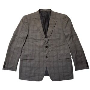 GUCCI Men's Plaid Wool Silk Blend Blazer Suit Jacket Made in Switzerland - 56 R